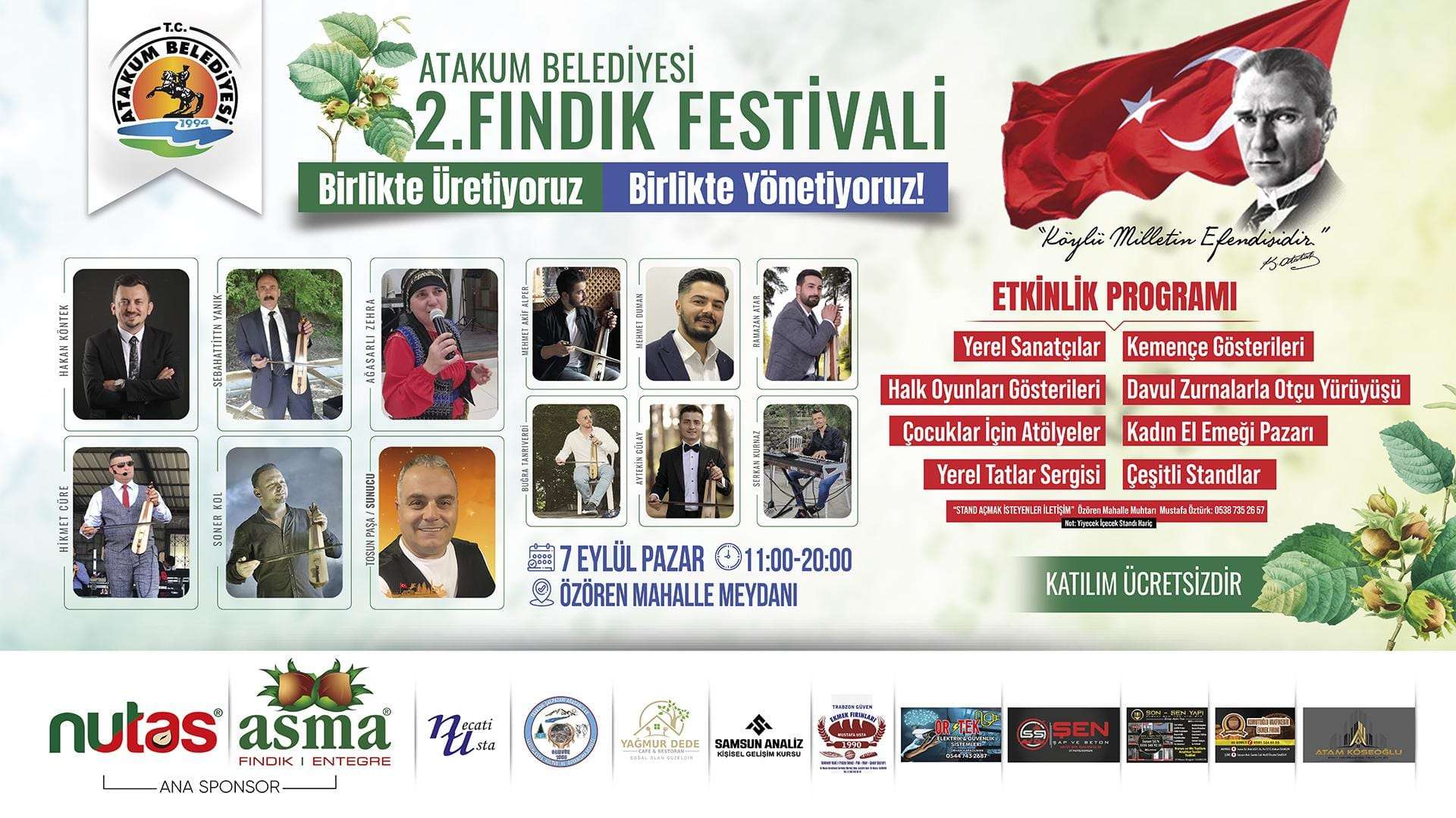 Atakum Belediyesi Geleneksel 2. Fındık Festivali başlıyor