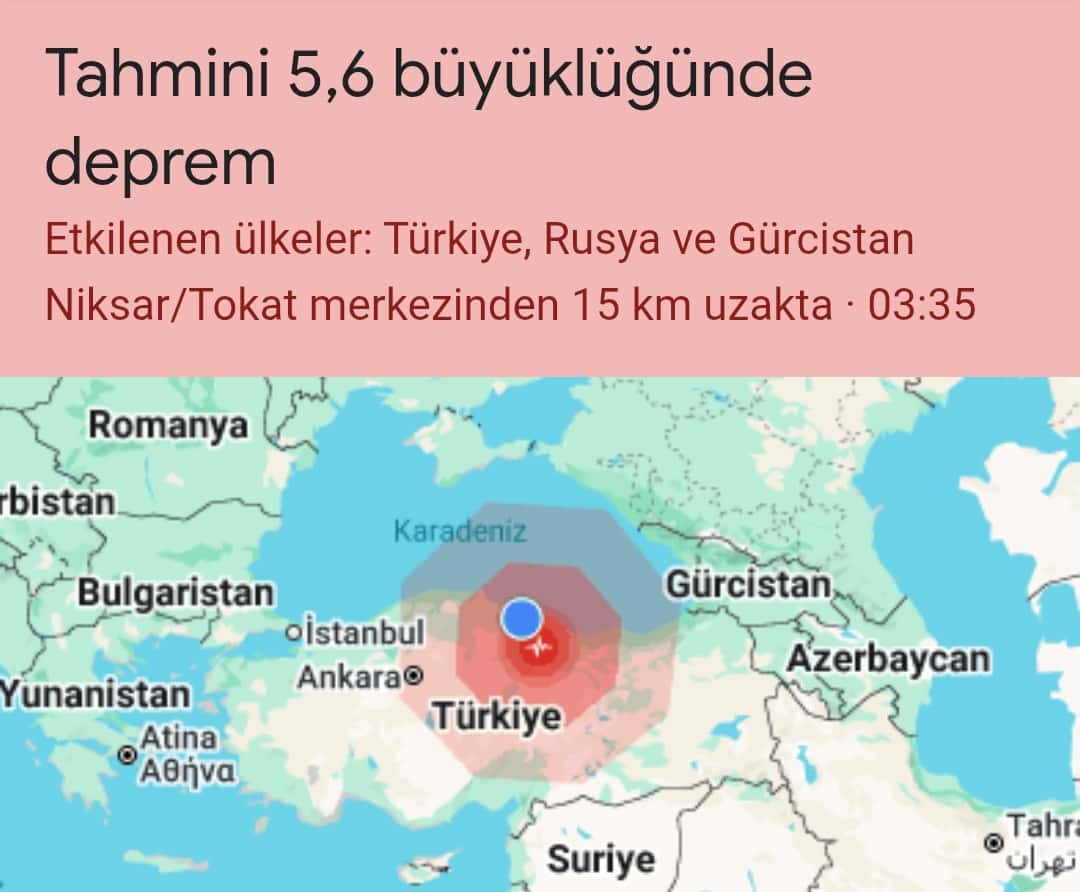 Samsun'da Gece Yarısı Korkutan Deprem!