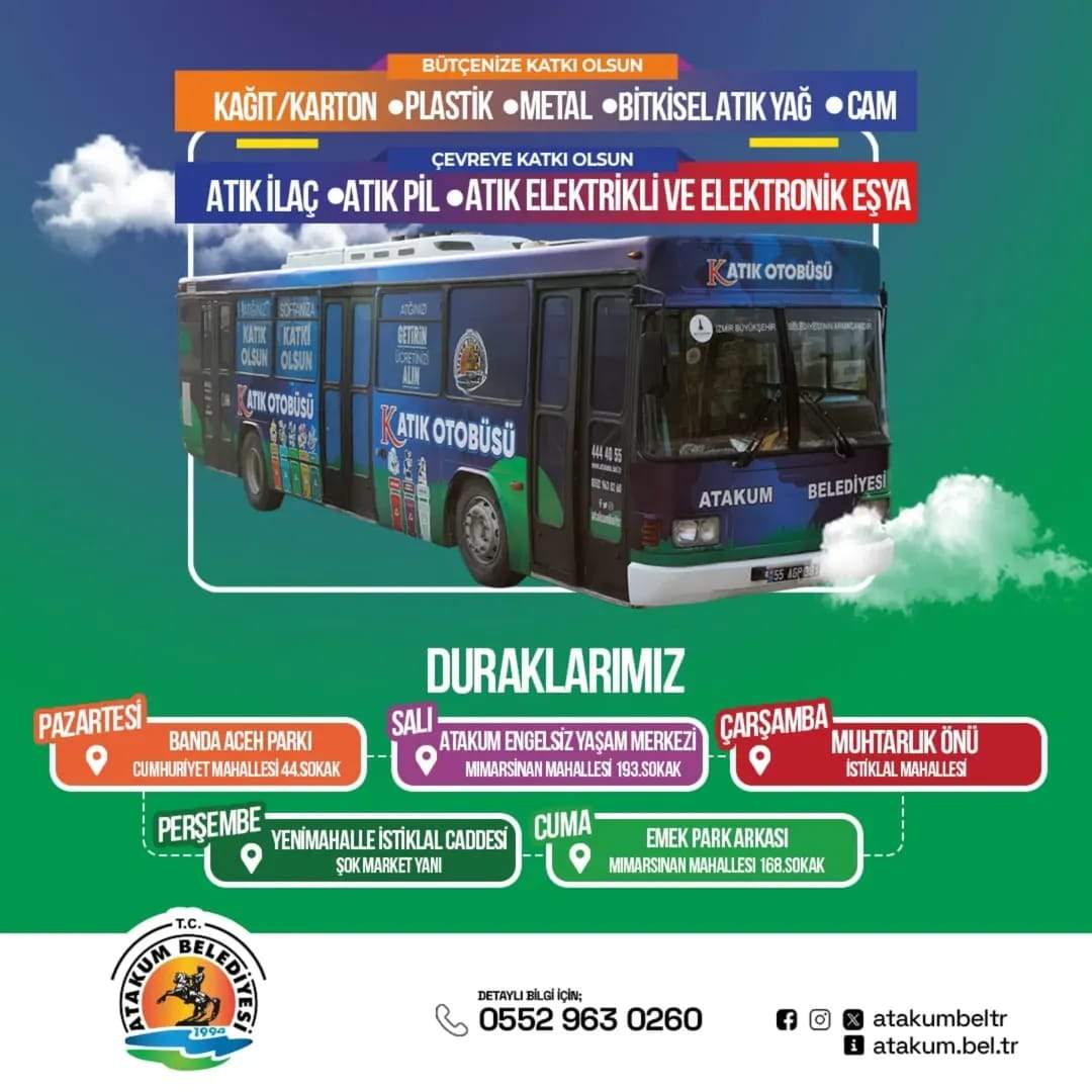 ​Atakum’da Katık Otobüsü ile Sıfır Atık Seferberliği