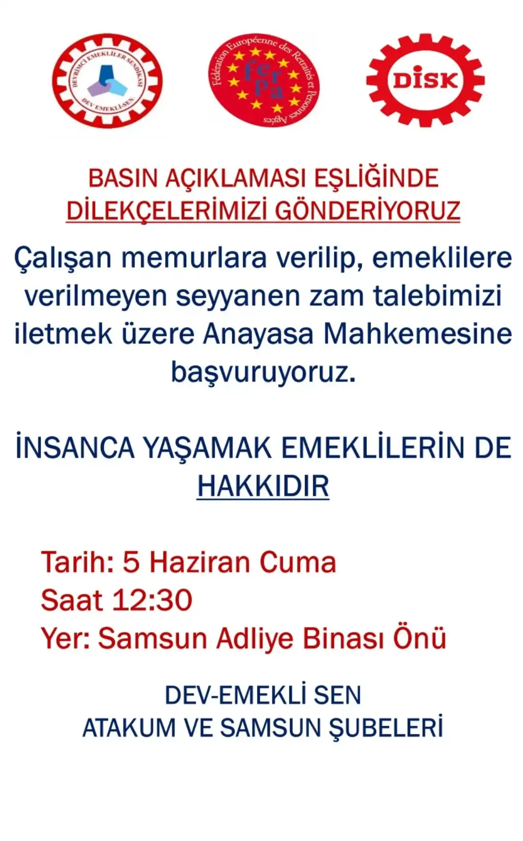 Emekliler Seyyanen Zam İçin Adliyede Buluşuyor