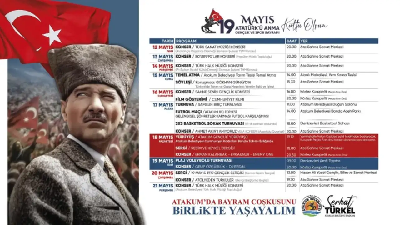 Atakum Belediyesi 19 Mayıs İçin Birçok Etkinlik Düzenliyor