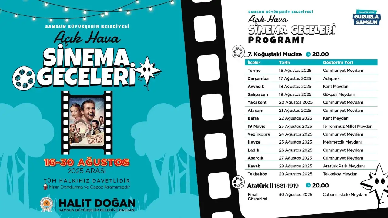 İlçelerde açık hava sineması geceleri!