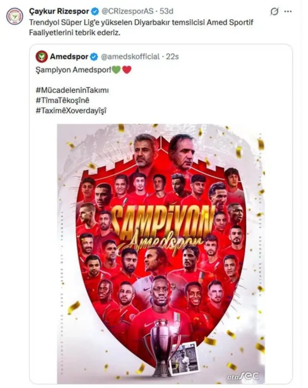 Amedspor’un Süper Lig’e Yükselişini Kutlayanlar ve Kutlamayanlar İkiye Bölündü