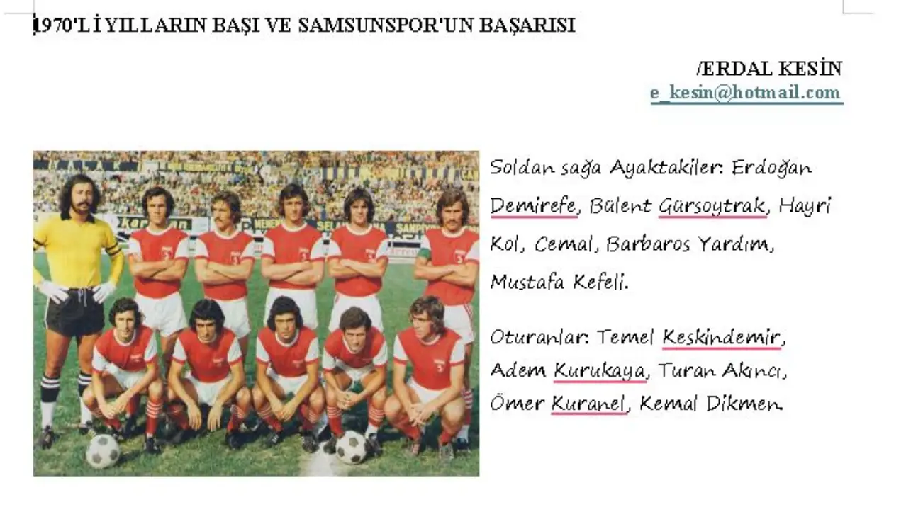 Efsane Kaptan Barbaros Yardım ve 1970’lerin Samsunspor Ruhu